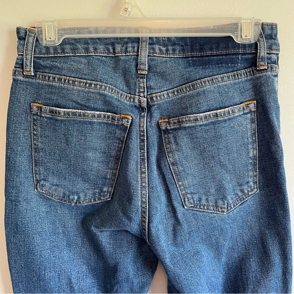 NWT Abercrombie & Fitch Solid Blue Denim Distressed Curvy Skinny High Rise Jeans - Picture 9 of 14